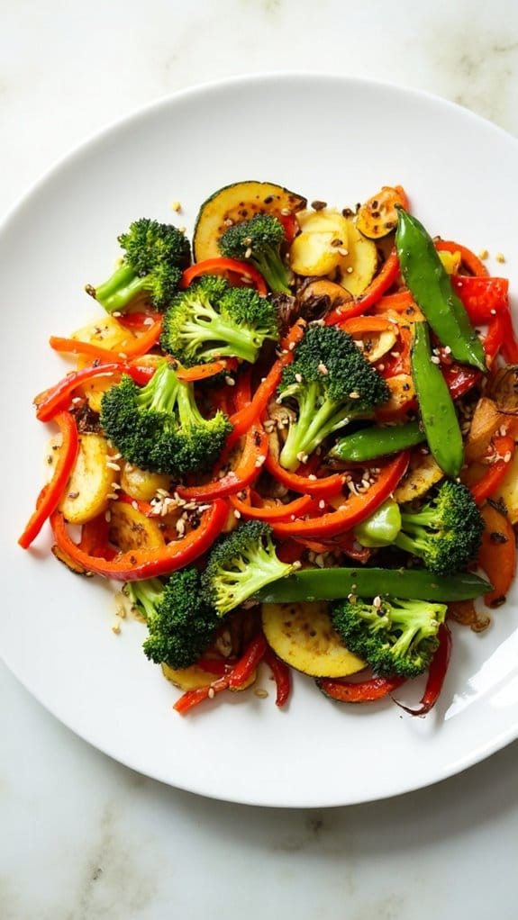 colorful veggie stir fry dish