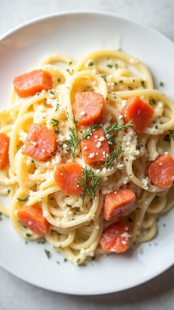 delicious creamy salmon pasta