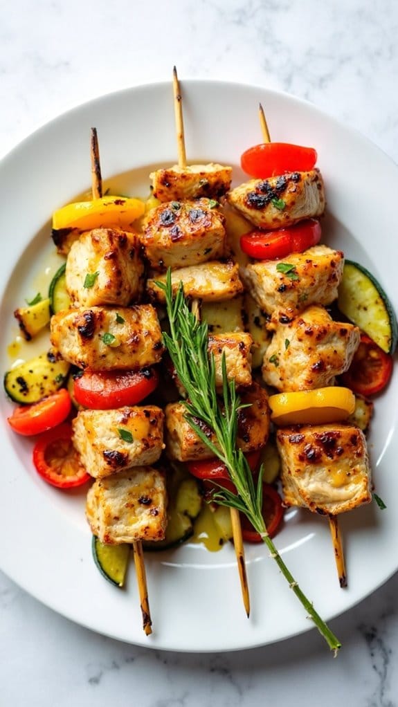 garlic herb chicken skewers