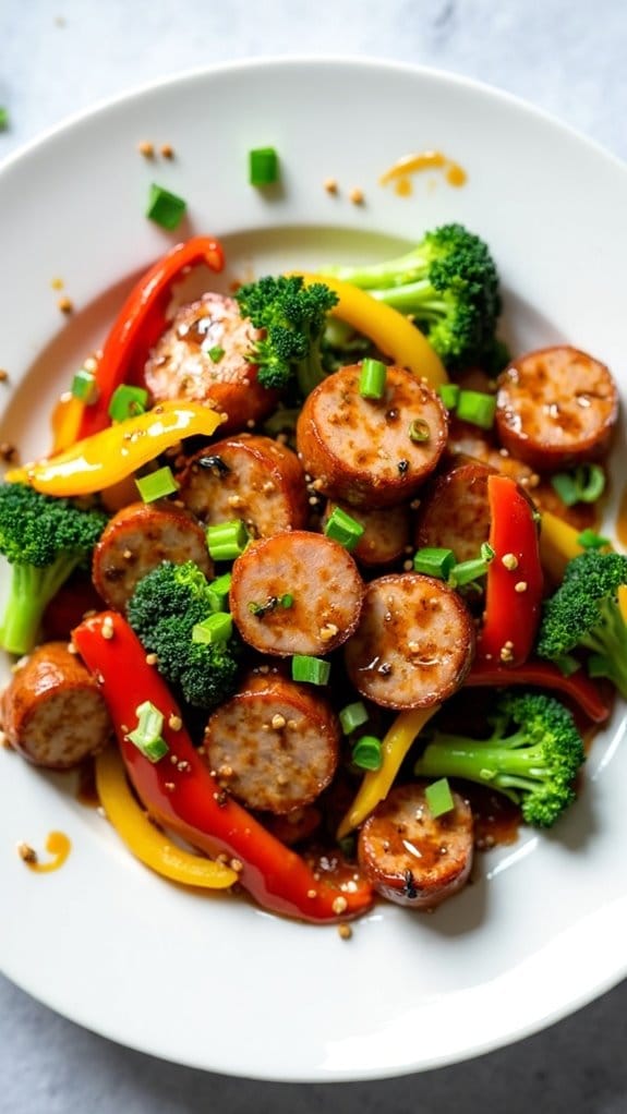 sausage and vegetable stir fry