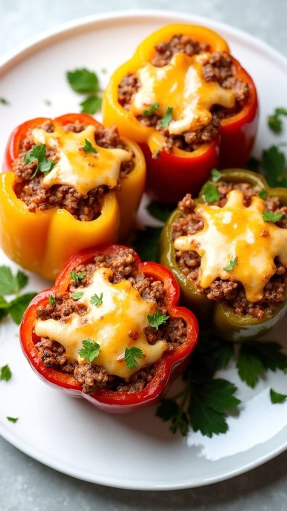 sausage filled bell pepper dish