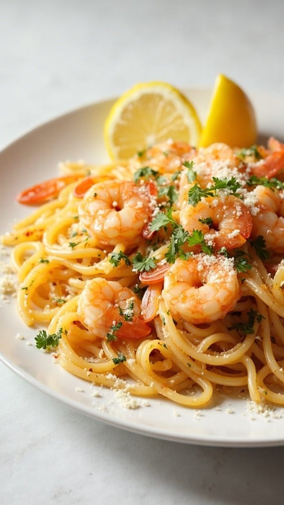 shrimp pasta with garlic butter