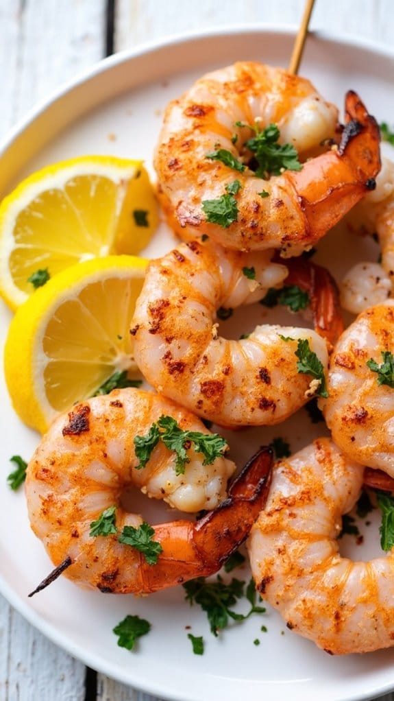 shrimp skewers with lemon garlic