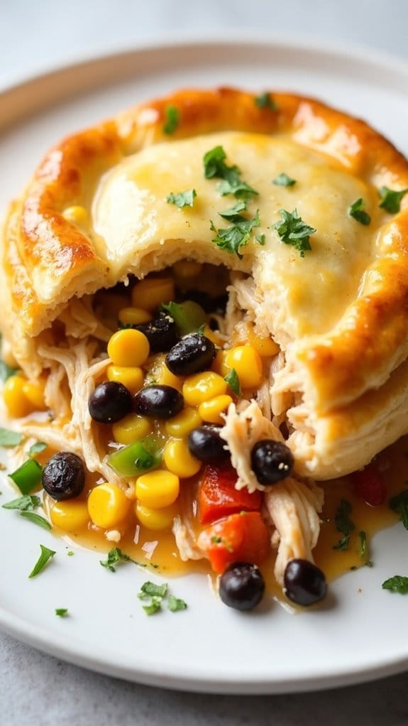 spicy chicken filled pastry dish