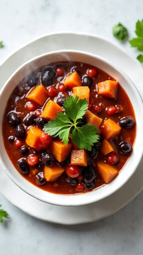 vegetarian chili with sweet potatoes