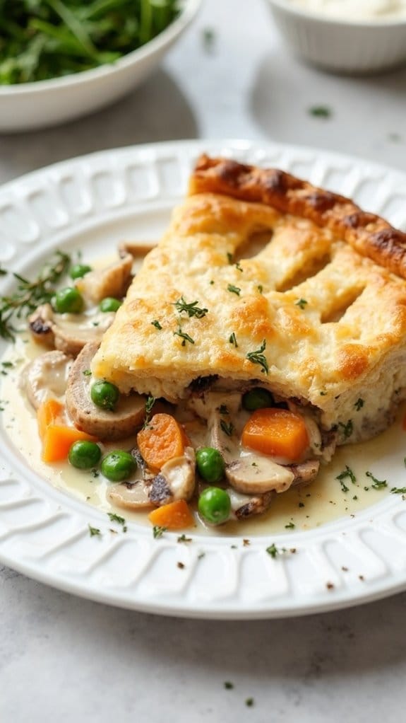 vegetarian mushroom filled pie